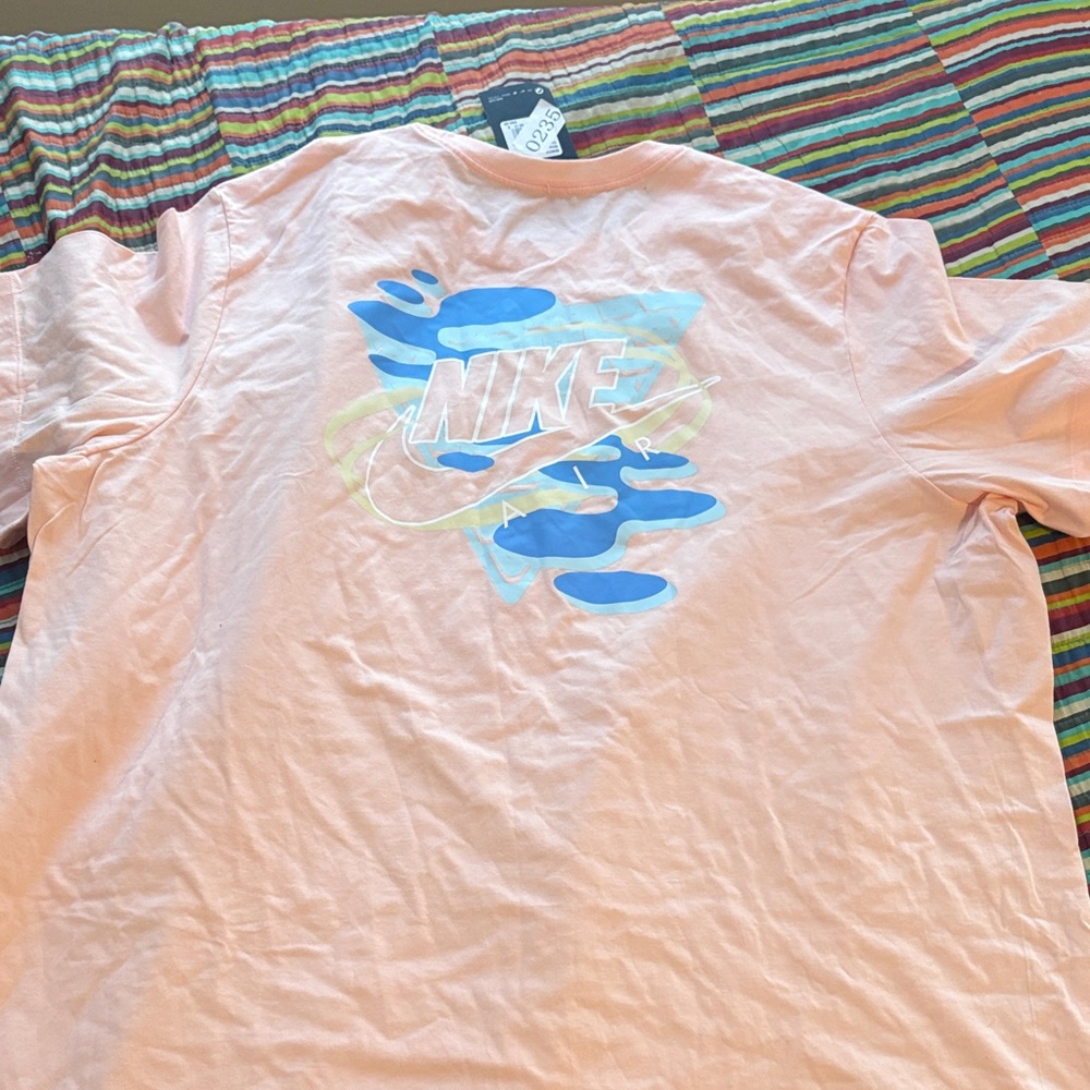 Nike Light Pink Tee with Blue Graphic size 2XL brand new tags